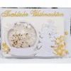 Weihnachtskarte Schüttel-Karte Glitzer weiß gold Schneekugel besonders.aufwändig elegant festlich