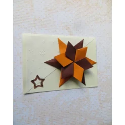 Weihnachtskarte Stern in 3d, orange braun, Geldgeschenk, Gutscheinkarte