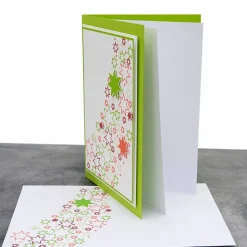 Weihnachtskarte Sterne grün