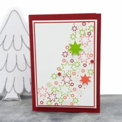 Weihnachtskarte Sterne rot