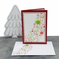 Weihnachtskarte Sterne rot