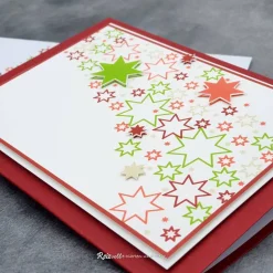 Weihnachtskarte Sterne rot