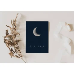 Weihnachtskarte Stille Nacht A6 weihnachtliche Grußkarte - Postkarte minimalitisch - Watercolor Illustration Weihnachtsk