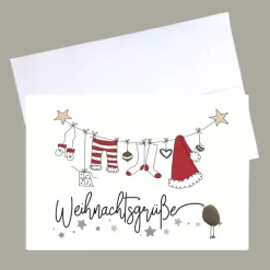 Weihnachtskarte „Weihnachtsgrüße“ – edle Karte mit Mini-Steinmotiv und Umschlag