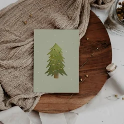 Weihnachtskarte Weihnachtsbaum A6 - weihnachtliche Grußkarte Tanne - Winterwald Weihnachtskarte - Grußkarte Weihnachtsen