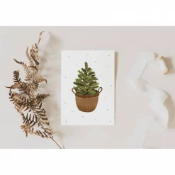 Weihnachtskarte Weihnachtsbaum im Korb - weihnachtliche Grußkarte Tanne - Winterwald Grußkarte Weihnachtszeit Postkarte