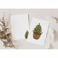 Weihnachtskarte Weihnachtsbaum im Korb - weihnachtliche Grußkarte Tanne - Winterwald Grußkarte Weihnachtszeit Postkarte