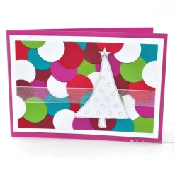 Weihnachtskarte Weihnachtsbaum pink-bunt