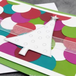 Weihnachtskarte Weihnachtsbaum grün-bunt