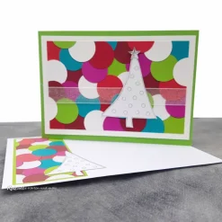 Weihnachtskarte Weihnachtsbaum grün-bunt
