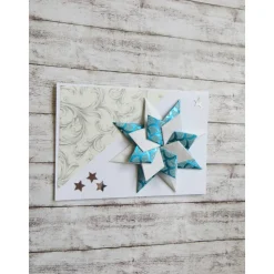 Weihnachtskarte, Weihnachtsstern, türkis,weiß, Geldgeschenk.