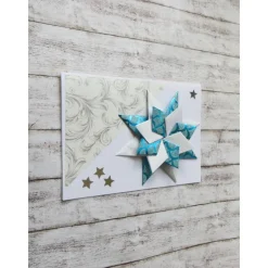 Weihnachtskarte, Weihnachtsstern, türkis,weiß, Geldgeschenk.