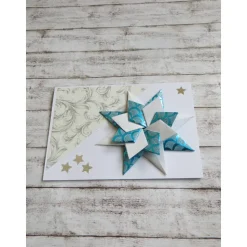 Weihnachtskarte, Weihnachtsstern, türkis,weiß, Geldgeschenk.