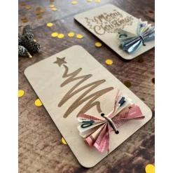 Weihnachtskarten aus Holz, Geldgeschenk aus Holz, Grußkarten