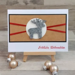Weihnachtskarten mit grauem Rentier