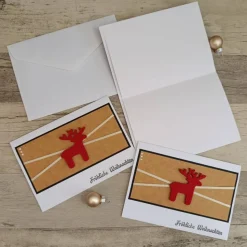 Weihnachtskarten mit rotem Rentier