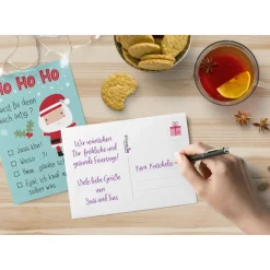 Weihnachtskarten Set Barn - 8 Postkarten, 4 Klappkarten mit Umschlag