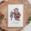 Weihnachtskarten Set *Cozy Christmas* / Aquarell Geschenkkarten für Weihnachten mit Tiermotiven