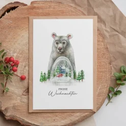 Weihnachtskarten Set *Waldtiere* / Aquarell Geschenkkarten für Weihnachten mit Tiermotiven