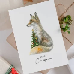 Weihnachtskarten Set *Waldtiere* / Aquarell Geschenkkarten für Weihnachten mit Tiermotiven