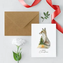 Weihnachtskarten Set *Waldtiere* / Aquarell Geschenkkarten für Weihnachten mit Tiermotiven
