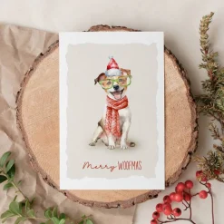 Weihnachtskarten Set *Woofy Christmas* / Aquarell Geschenkkarten für Weihnachten mit Hundemotiven