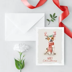 Weihnachtskarten Set *Woofy Christmas* / Aquarell Geschenkkarten für Weihnachten mit Hundemotiven