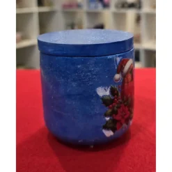 Weihnachtskerze - Duftkerze in Schale - Rotkardinal - Handverziert - Winterduft