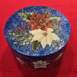 Weihnachtskerze - Duftkerze in Schale - Weihnachtsstern - Winterduft - Handverziert