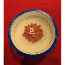 Weihnachtskerze - Duftkerze in Schale - Weihnachtsstern - Winterduft - Handverziert