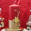 Weihnachtskerze personalisierbar–rotgold mit Stern und funkelnden Steinen, ideal als Weihnachtsgeschenk oder Adventsdeko