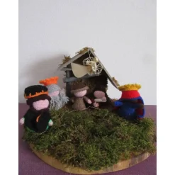 Weihnachtskrippe - Krippe handgefertigt - mit LED-Beleuchtung