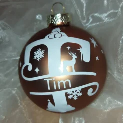 Weihnachtskugel /  Christbaumkugel / mit Monogramm