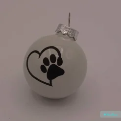 Weihnachtskugel aus Glas mit Pfote