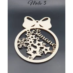 Weihnachtskugel personalisiert | Christbaumkugel mit Namen personalisiert | Baumschmuck aus Holz | Holz Weihnachtsschmuc