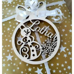 Weihnachtskugel personalisiert | Christbaumkugel mit Namen personalisiert | Baumschmuck aus Holz | Holz Weihnachtsschmuc