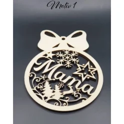 Weihnachtskugel personalisiert | Christbaumkugel mit Namen personalisiert | Baumschmuck aus Holz | Holz Weihnachtsschmuc