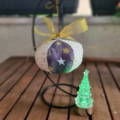 Weihnachtskugel Upcycling aus Stoff | Christbaumkugel Weihnachtsdeko | Handmade Tischdeko & nachhaltige Dekoidee