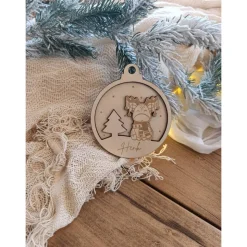 Weihnachtskugeln Elch Tannenbaum Personalisiert aus Holz Christbaumkugel Personalisiertes Geschenk-Weihnachtsbaumdeko