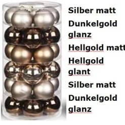 Weihnachtskugeln personalisiert mit Namen, Weihnachtsbaumkugeln aus Glas (Durchmesser 6cm) in 24 verschiedenen Farben