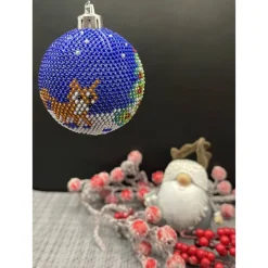 Weihnachtskugeln/Weihnachtsbaumschmuck /Christbaumschmuck gehäkelt mit Baumwollgarn und kleinen Glasperlen