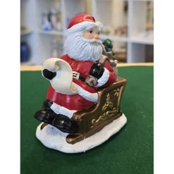 Weihnachtsmann auf Schlitten - Keramik - Weihnachtsdekoration - Nikolaus