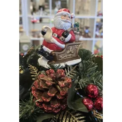 Weihnachtsmann auf Schlitten - Keramik - Weihnachtsdekoration - Nikolaus