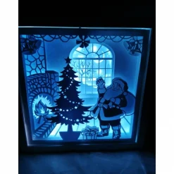 Weihnachtsmann  Beleuchteter Bilderrahm mit Weihnachtsmotiv und Farbwechsel.