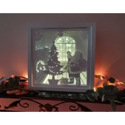 Weihnachtsmann  Beleuchteter Bilderrahm mit Weihnachtsmotiv und Farbwechsel.