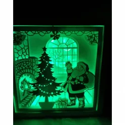 Weihnachtsmann  Beleuchteter Bilderrahm mit Weihnachtsmotiv und Farbwechsel.