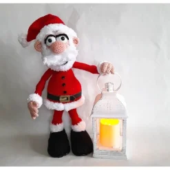 Weihnachtsmann Nikolaus Deko Weihnachten Winter Advent Gutschein Geldgeschenk Adventskalender LED Laterne Amigurumi