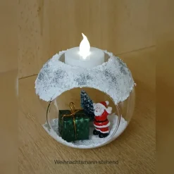 Weihnachtsmann Windlicht, Winter Windlicht, Weihnachten Windlicht, Winterdeko Windlicht, Weihnachten Windlichtglas