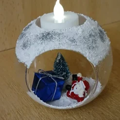 Weihnachtsmann Windlicht, Winter Windlicht, Weihnachten Windlicht, Winterdeko Windlicht, Weihnachten Windlichtglas