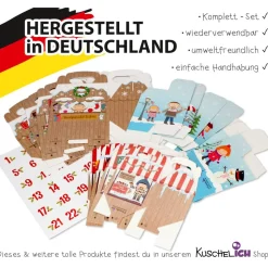Weihnachtsmarkt Adventskalender zum Befüllen - Weihnachtskalender mit 24 Schachteln und Adventskalenderzahlen - wiederve
